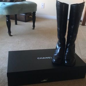 Chanel High Bottes Boots Black